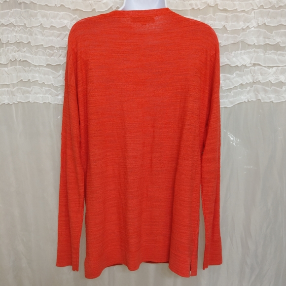 NWT LOFT Coral Tangerine Lightweight Large Sweater New - Picture 5 of 8